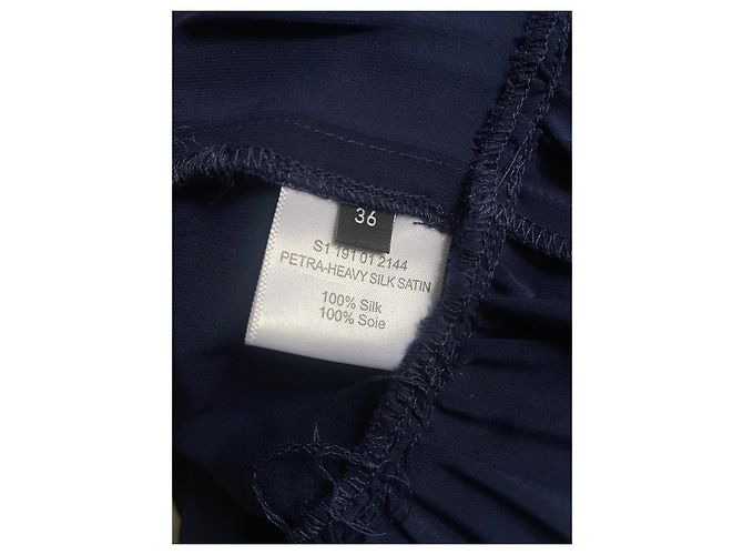 Mini gonna "Petra-Heavy" Joseph 36 Satin di Seta Blu Notte Blu scuro - vista 8