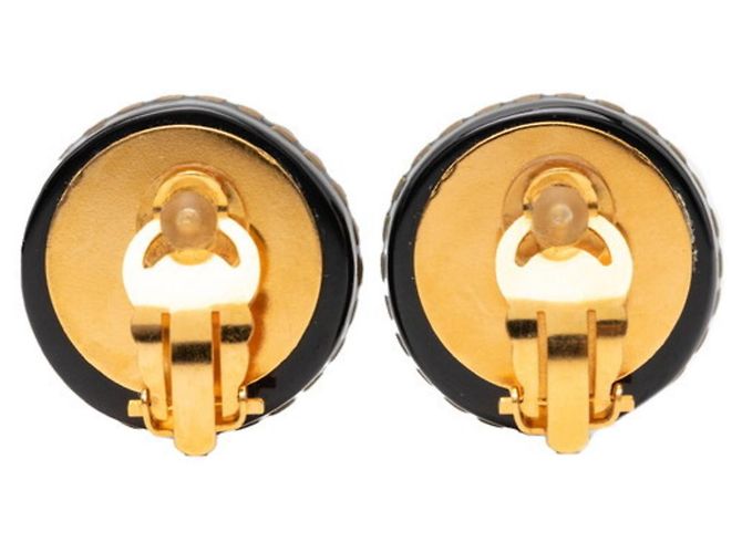 Chanel Coco Mark Clip Ohrringe Schwarz Golden - Ansicht 2
