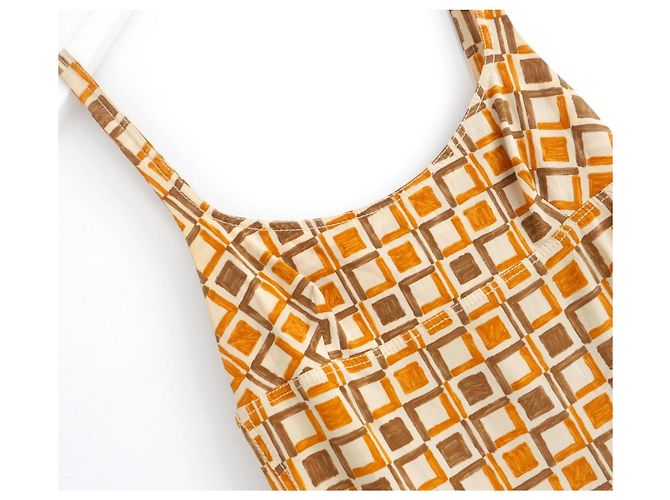 Prada Kleid mit Formica-Fliesenprint Frühjahr 1996 Braun - Ansicht 2