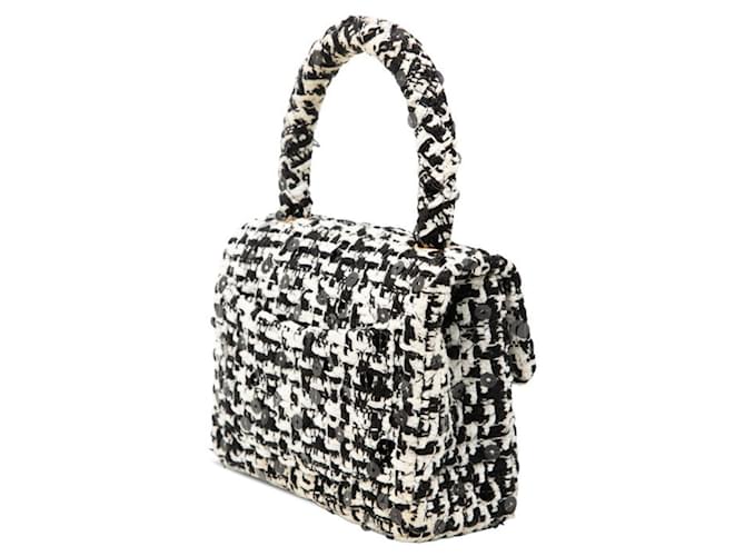 Mini borsa a mano Chanel Coco Mark Nero Bianco - vista 2