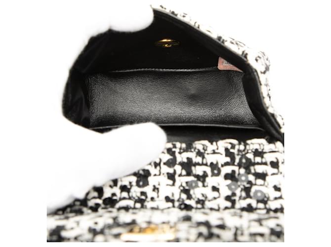 Mini borsa a mano Chanel Coco Mark Nero Bianco - vista 4