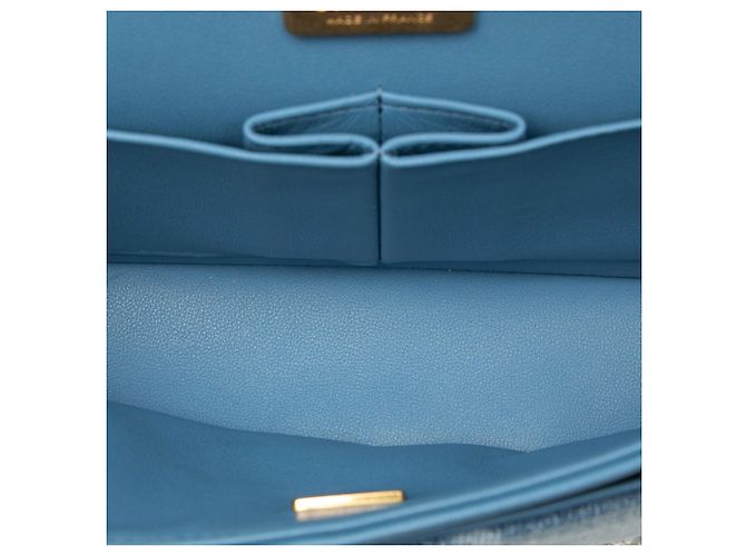 Borsa a Spalla Chanel Matelassé Coco Mark Blu D'oro - vista 4