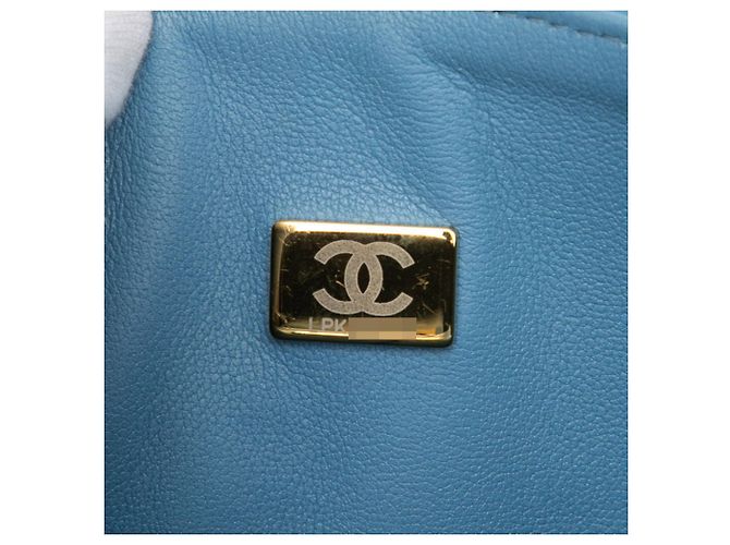 Borsa a Spalla Chanel Matelassé Coco Mark Blu D'oro - vista 6