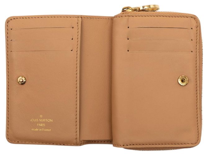 Louis Vuitton Monogram Prägung Portefeuille Lou Bifold Geldbörse Braun Kamel - Ansicht 5