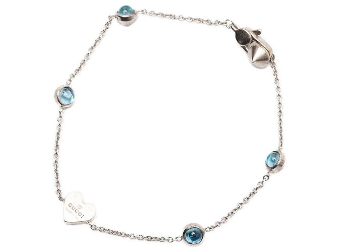 Bracciale a forma di cuore Gucci con pietre colorate - vista 2