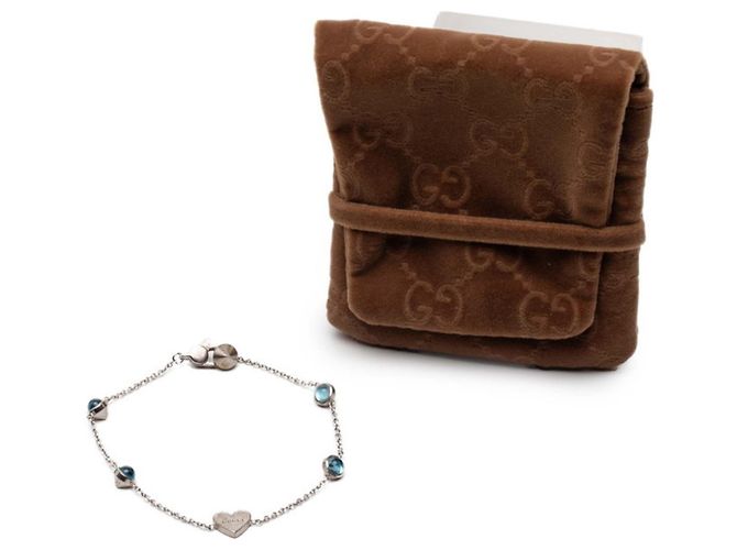 Bracciale a forma di cuore Gucci con pietre colorate - vista 7