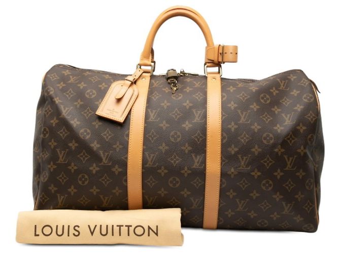 Louis Vuitton Monogram Keepall 50 Boston Bag Brown - view 7