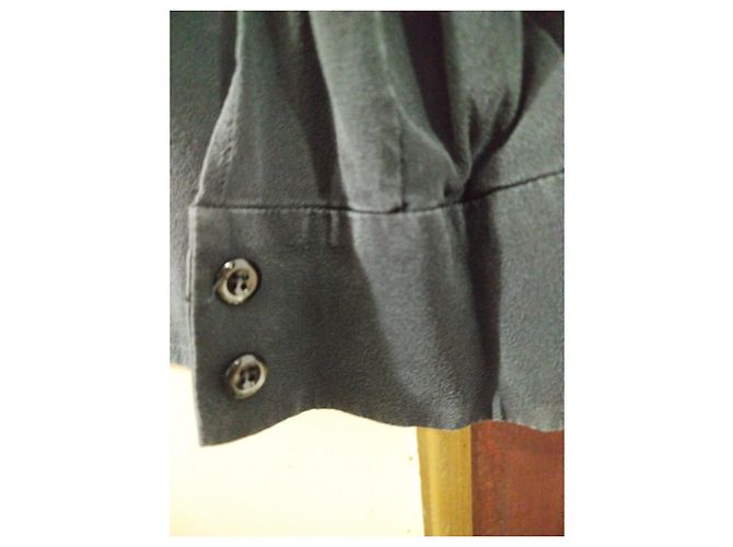 Camicia in seta blu e nera Fendi Nero - vista 11