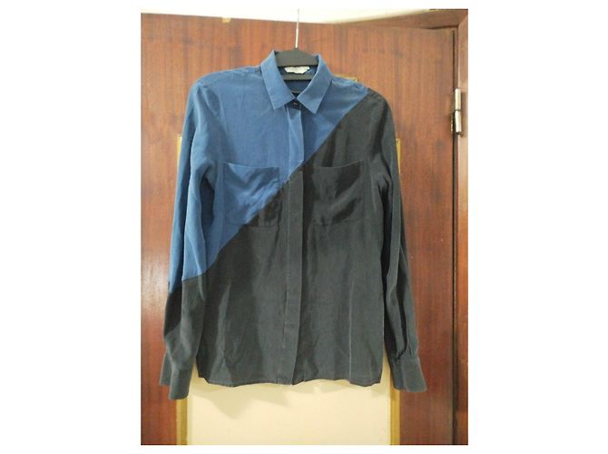 Camicia in seta blu e nera Fendi Nero - vista 2
