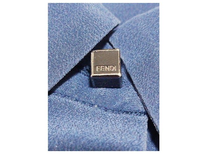 Camicia in seta blu e nera Fendi Nero - vista 5