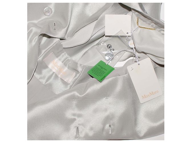Max Mara Graue Seidenblazerjacke Silber - Ansicht 3