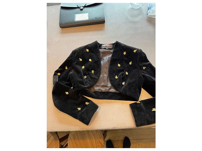 Lolita Lempicka Samtjacke Schwarz mit Medaillen - Ansicht 2