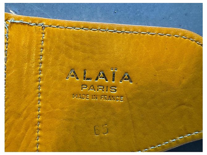 Alaïa Breiter Ledergürtel Orange Senfgelb - Ansicht 2