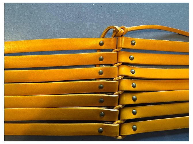 Alaïa Breiter Ledergürtel Orange Senfgelb - Ansicht 4