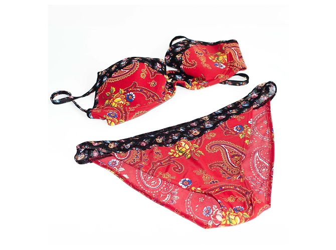 Costume da bagno due pezzi vintage Christian Dior Rosso Multicolore - vista 5