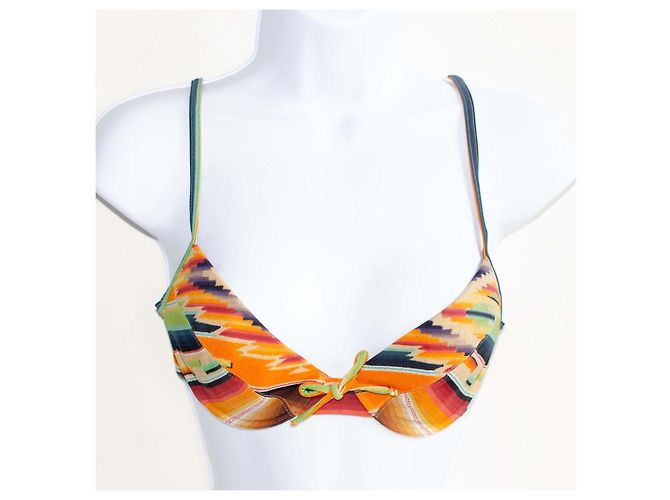 Costume da bagno 2 pezzi Christian Dior Vintage Multicolore Arancione - vista 4