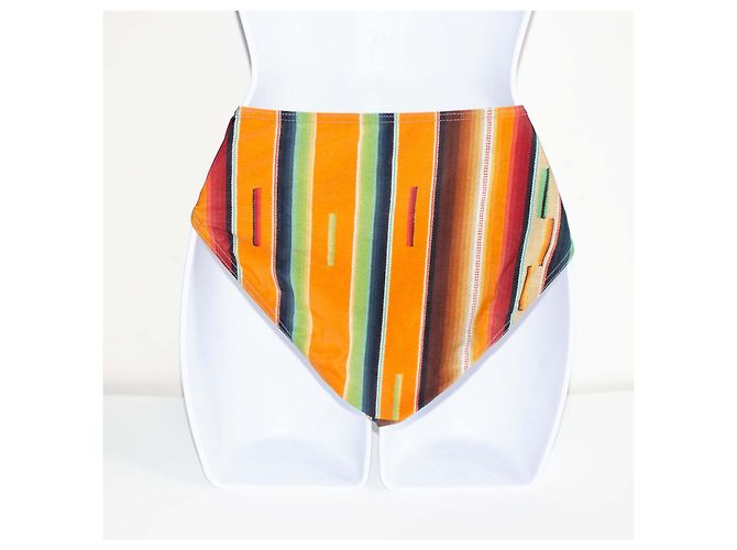 Costume da bagno 2 pezzi Christian Dior Vintage Multicolore Arancione - vista 6