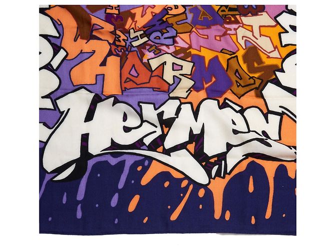 Hermès 2011 Carré 140 Graffiti Kongo Ecru Cashmere Seta Sciarpa Sciarpetta Carre Hermes Multicolore - vista 3