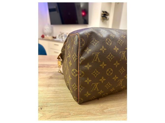 Borsa Louis Vuitton Speedy 35 Monogram Marrone - vista 11