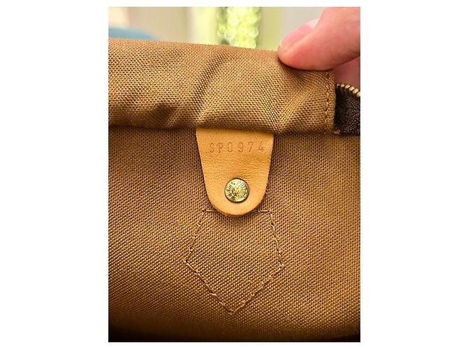 Borsa Louis Vuitton Speedy 35 Monogram Marrone - vista 14