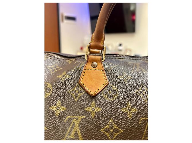 Borsa Louis Vuitton Speedy 35 Monogram Marrone - vista 4