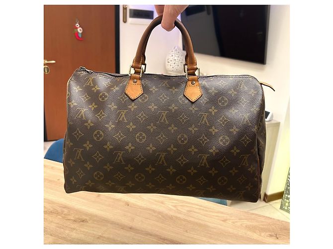 Borsa Louis Vuitton Speedy 35 Monogram Marrone - vista 5
