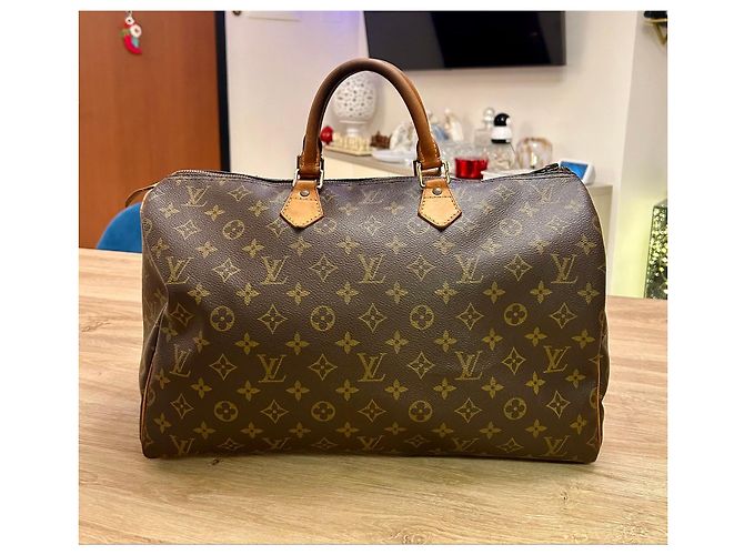 Borsa Louis Vuitton Speedy 35 Monogram Marrone - vista 7
