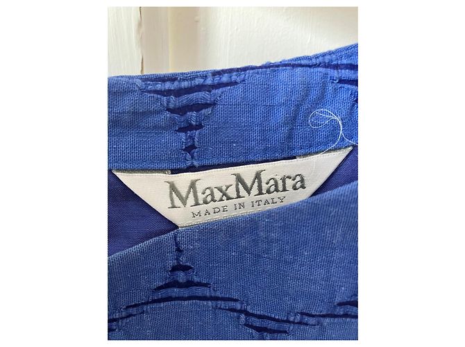 Vestido de verão Max Mara azul de algodão e poliamida - vista 2