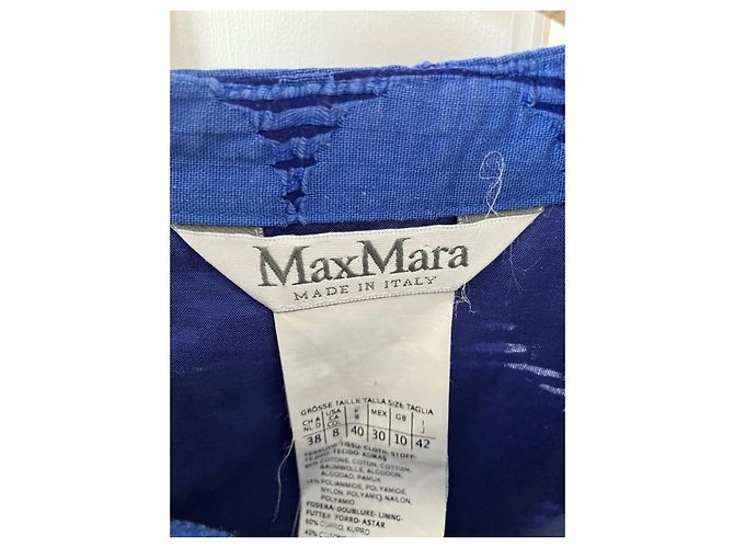 Vestido de verão Max Mara azul de algodão e poliamida - vista 3