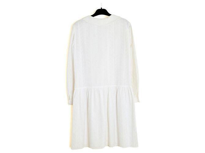 Saint Laurent 2014 Vestido de Encaje FR42 Slimane Blanco Algodón Encaje UK14 US12 - vista 4
