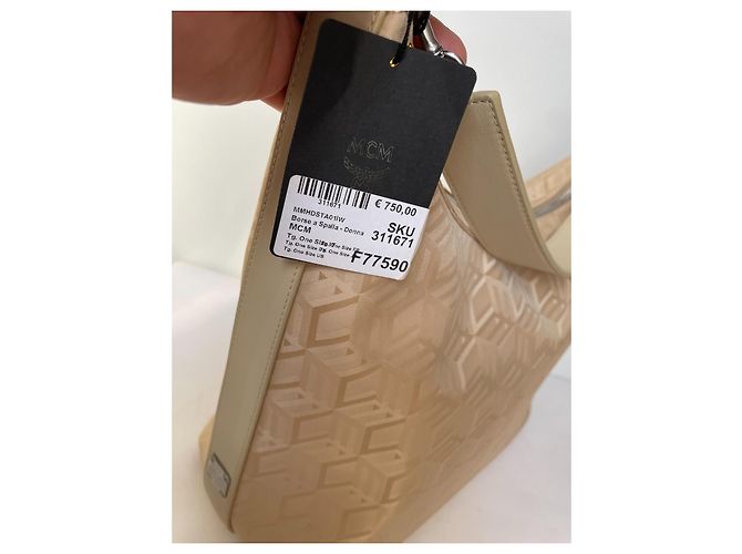 MCM Bolso tote de jacquard con monograma Aren Beige - vista 7