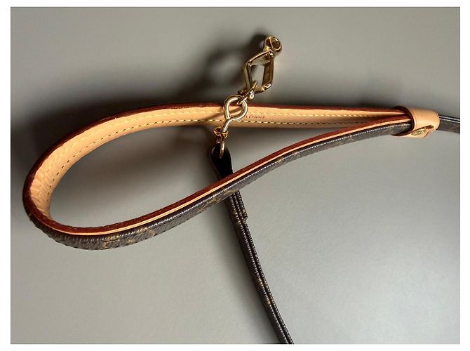 Louis Vuitton Monogram Canvas und Leder Schulterriemen mit Goldbeschlag Braun Monogramm - Ansicht 5