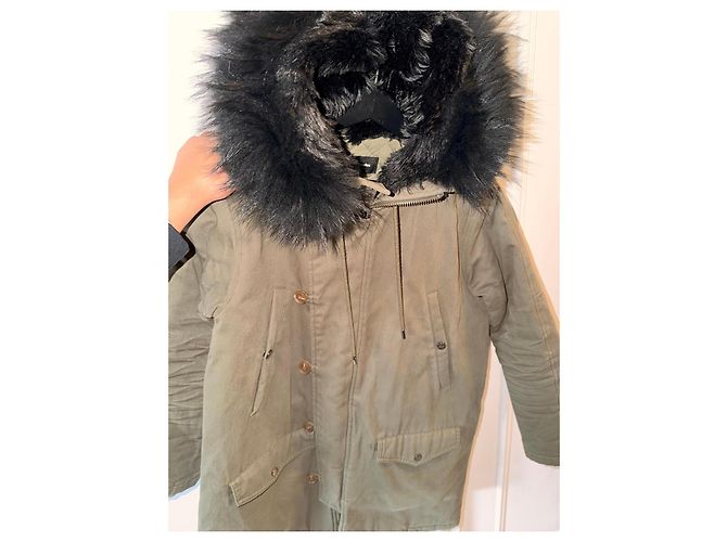 Parka caqui con capucha de piel The Kooples - vista 4