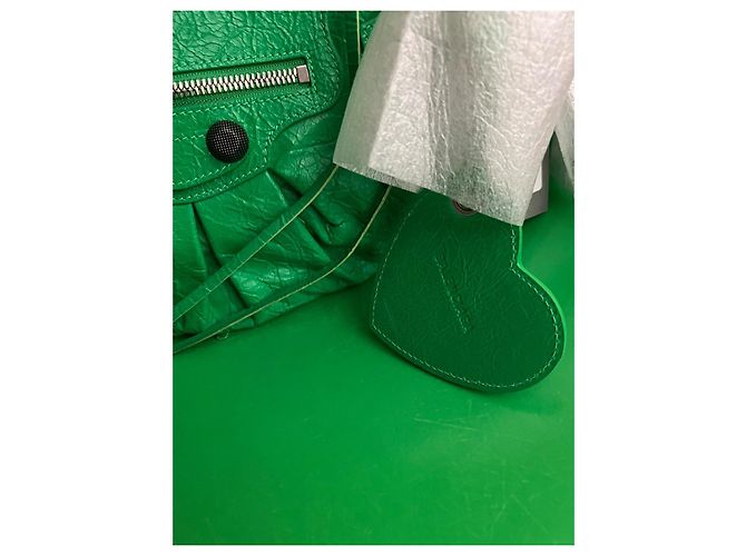Le Cagole Borsa a spalla Balenciaga Cagole Verde in Pelle di Agnello - vista 12