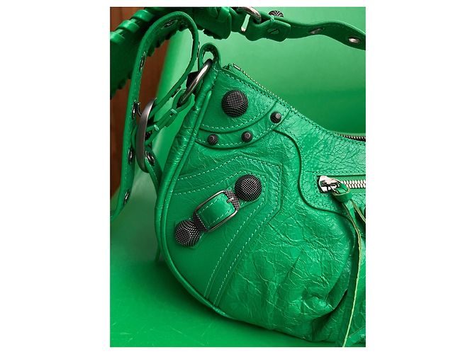 Le Cagole Borsa a spalla Balenciaga Cagole Verde in Pelle di Agnello - vista 7