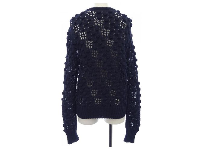 Timeless Chanel Strickjacke Marineblau Baumwolle - Ansicht 2
