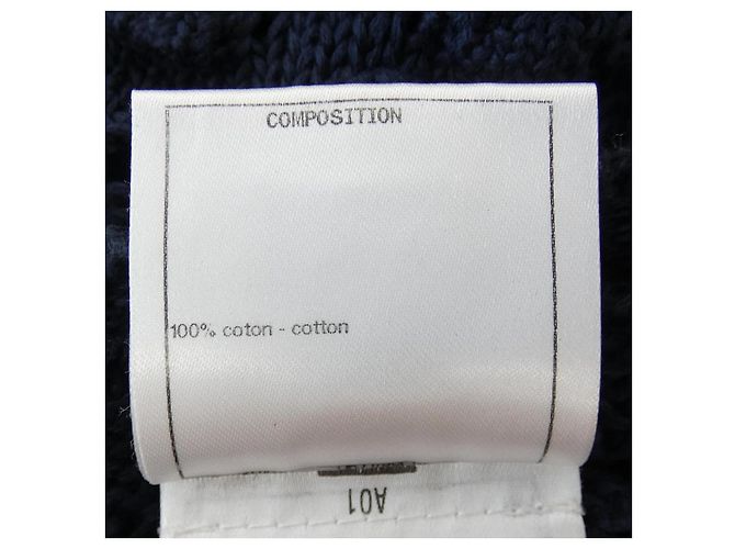 Timeless Chanel Strickjacke Marineblau Baumwolle - Ansicht 3