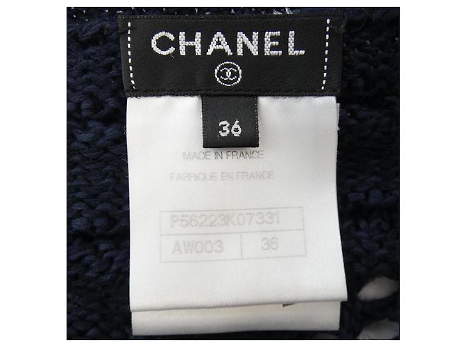 Timeless Chanel Strickjacke Marineblau Baumwolle - Ansicht 4