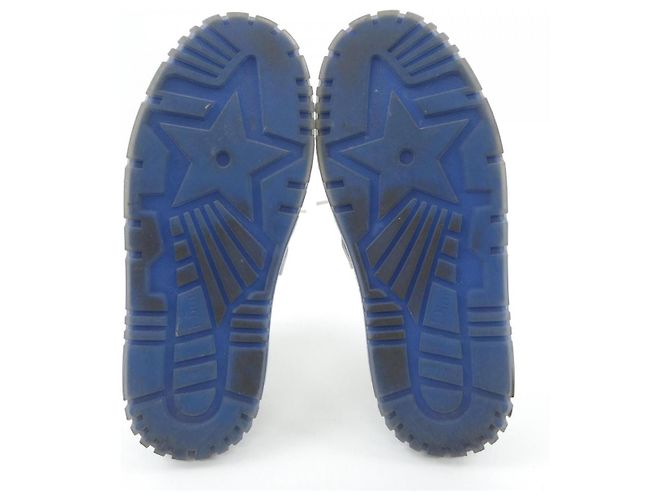 Kalbsleder-Sneaker DIOR-ID Christian Dior Weiß Blau - Ansicht 4