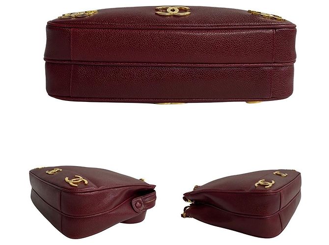 Timeless Borsa tote in pelle caviar Triple Coco di Chanel Marrone Bordò - vista 6