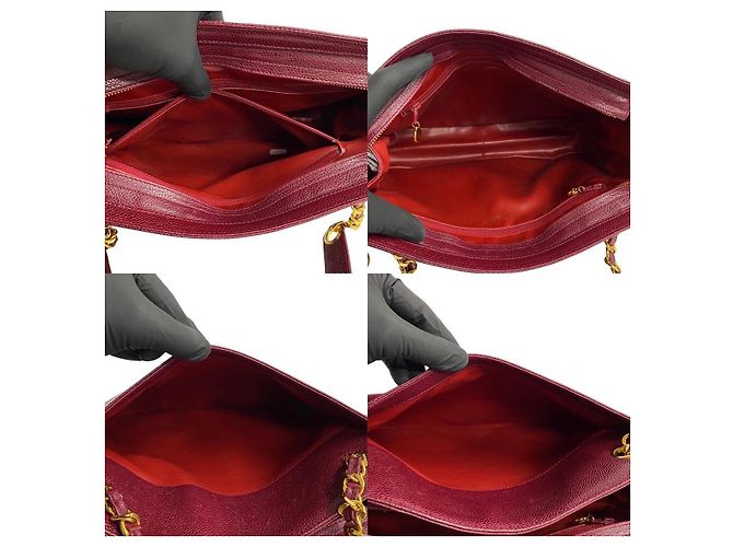 Timeless Borsa tote in pelle caviar Triple Coco di Chanel Marrone Bordò - vista 8