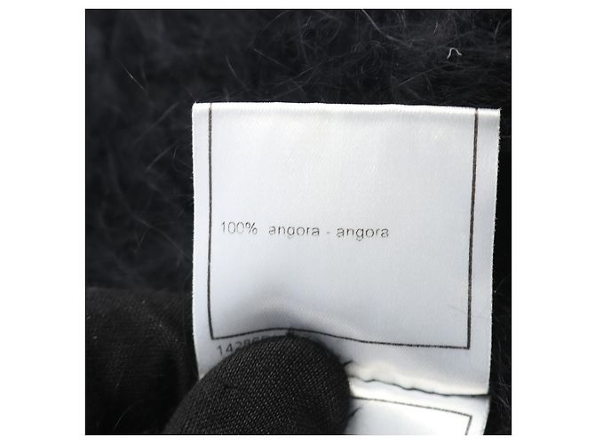 Timeless Gorro de angora tejido Chanel Coco Mark Negro - vista 5