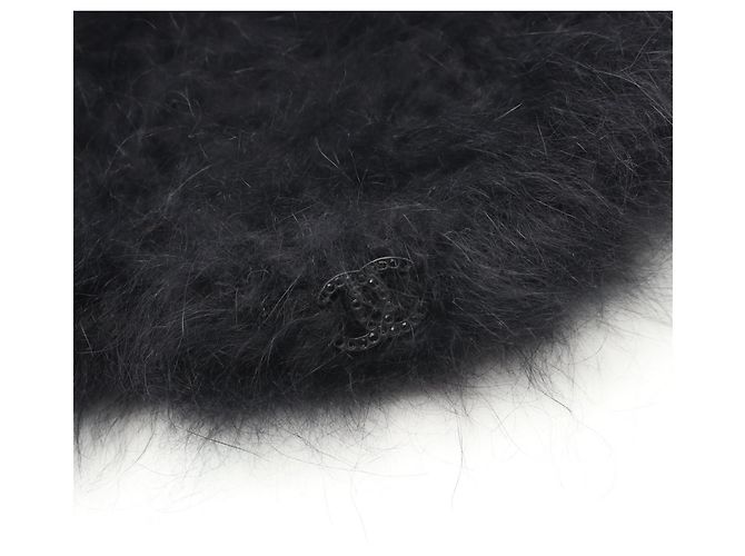 Timeless Gorro de angora tejido Chanel Coco Mark Negro - vista 6