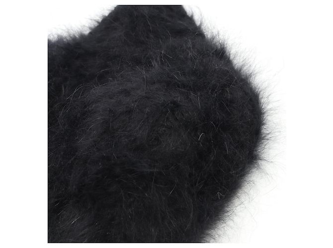 Timeless Gorro de angora tejido Chanel Coco Mark Negro - vista 7