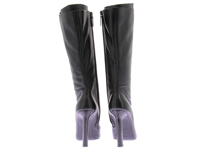 Saint Laurent Botas altas de couro preto com detalhes em ouro - vista 5