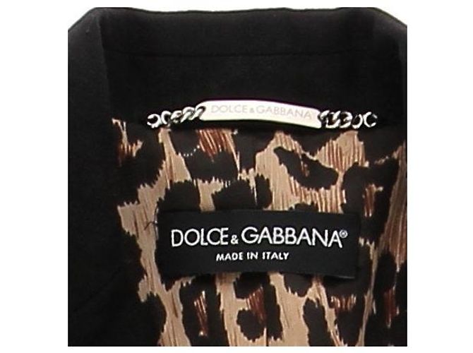 Dolce & Gabbana Schwarzer Blazer mit Leopardenfutter aus Leinen - Ansicht 5