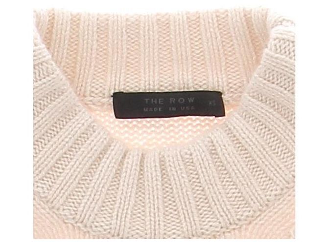 The row Cremefarbener Pullover mit rotem Detail aus Kaschmir Beige - Ansicht 5