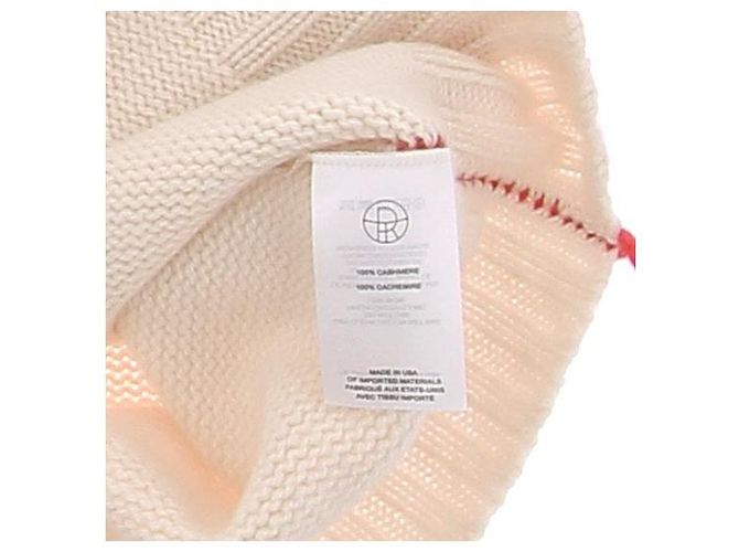 The row Cremefarbener Pullover mit rotem Detail aus Kaschmir Beige - Ansicht 6