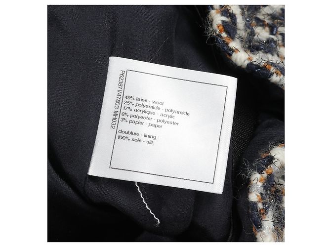 Timeless Saia de lã e nylon Chanel Marrom Branco Azul Azul marinho - vista 4