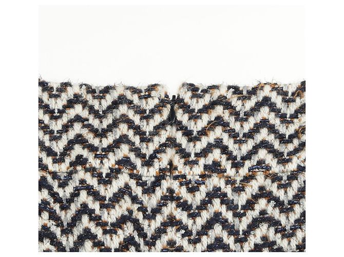 Timeless Saia de lã e nylon Chanel Marrom Branco Azul Azul marinho - vista 6